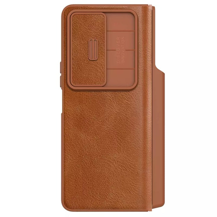 Nillkin Samsung Galaxy Z Fold 5 5G Qin Pro Leather Flip Cover ( Brown )