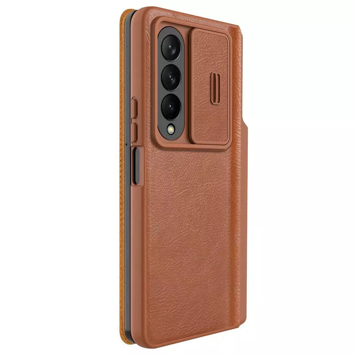 Nillkin Samsung Galaxy Z Fold 5 5G Qin Pro Leather Flip Cover ( Brown )