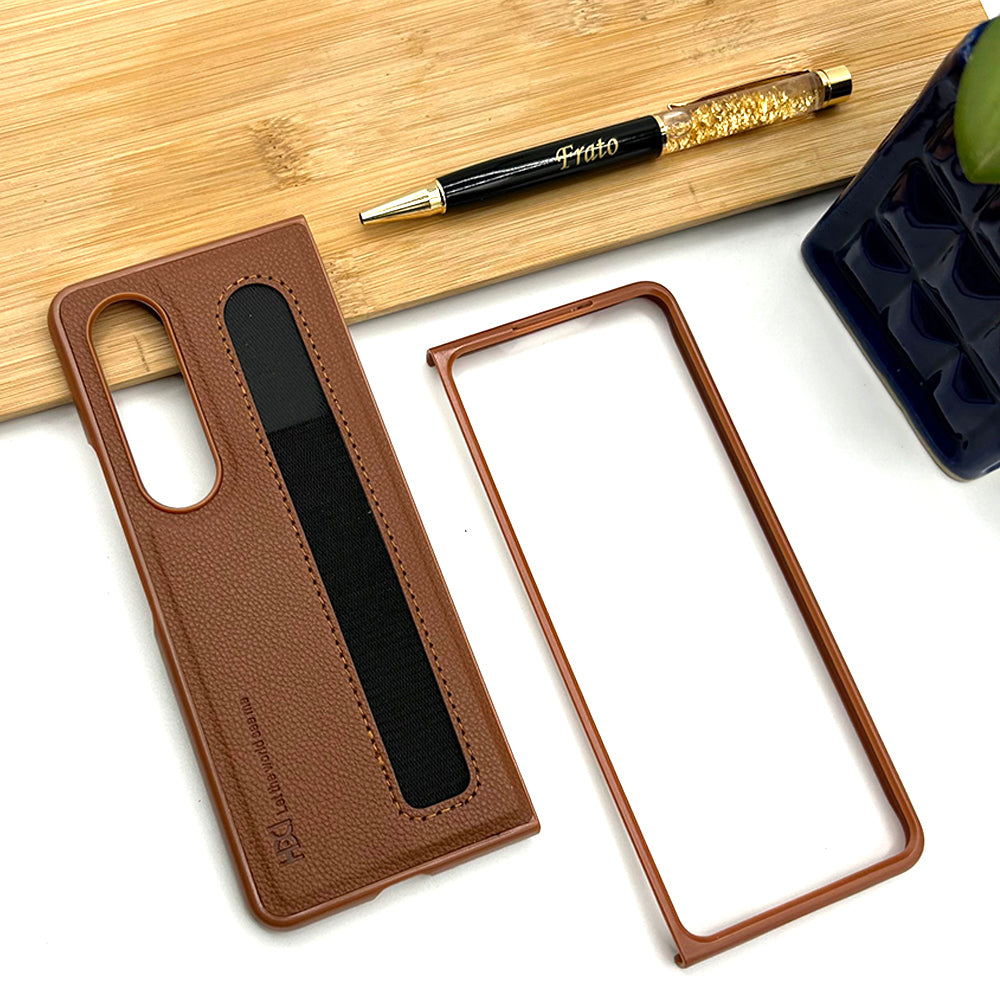 Samsung Z Fold 3 PU Leather Design With S Pen Slot Case Cover